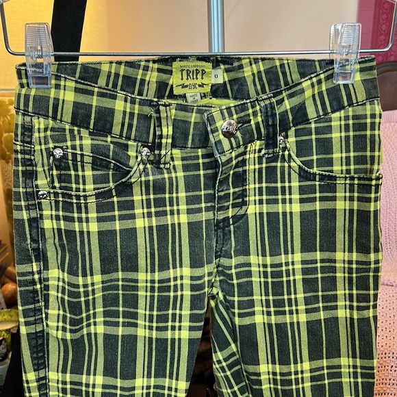 Tripp nyc Denim - SALE!! DEAL! Vintage Tripp NYC Yellow Plaid Skinny Ankle Stretch Pants Jeans in